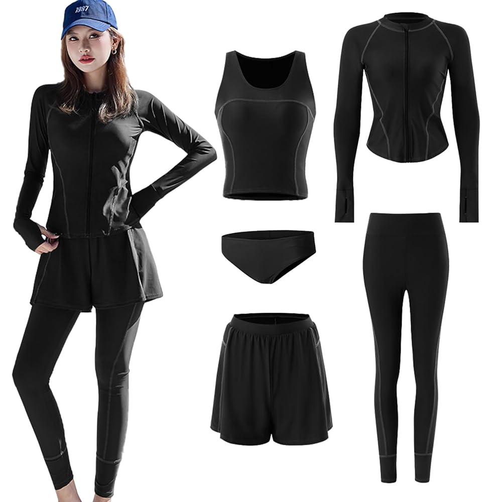 Amazon.co.jp: 水着 レディース ラッシュガード 5点セット 体型